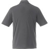 A grey men's polo shirt with short sleeves and a plain back, featuring a logo.
