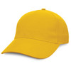 A yellow cap with a curved brim and a logo on the front. Ideal for casual outdoor wear.