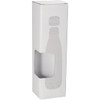 A drink bottle packaging in a white box featuring a graphics illustration of a copper vacuum insulated bottle.