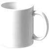 A white ceramic mug with a handle, presented in a folded box. Features a simple, clean design.