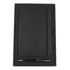 A black pocket-bound journal and pen set in a sleek black gift box with a branded interior.