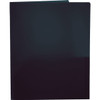 A dark blue folder with a smooth surface and a logo, designed for office and business use.