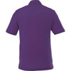 A men's short sleeve polo shirt in purple, featuring a collar and a logo.