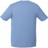 A light blue short sleeve tech tee for men, featuring a simple design and a logo on the back.