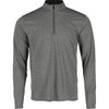 A men's quarter zip track jacket in grey with long sleeves and a zippered neck. Features a branding logo.
