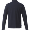 A black men's jumper with a quarter zip design, featuring long sleeves and a collar, showing the back view.