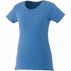 A women's short sleeve t-shirt in a light blue colour, featuring a round neckline and a simple design.