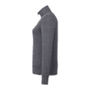 A grey polar fleece full zip jacket for women, featuring a fitted design and side pockets. It has a logo on the fabric.