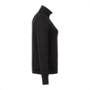 A black women's fleece jacket with a full zip and side pockets. It has a high collar and fitted design.