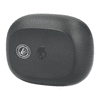 A black charging case for Skullcandy Smokin' Buds earbuds, featuring logo branding.