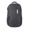 A black Thule Achiever 15 laptop backpack featuring zippered pockets and mesh side panels. It has a logo on the front.
