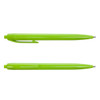 A vibrant green Javelin Pen featuring a sleek design and a clip for easy attachment.