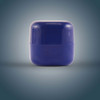 A purple cube-shaped lip balm container with a glossy finish, featuring a smooth, rounded design.