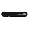A stylus pen featured on a black velvet background, showcasing its sleek design and metallic clip.