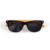 Bamboo sunglasses with a classic style and black lenses, displayed against a neutral background.