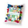 Assorted mini jelly beans in various colours displayed in a clear pillow pack with a patterned label.