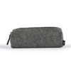 A gray felt utility case with a zipper and branding on the side.
