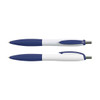 A set of Mac Pens featuring a blue grip and white barrel, designed for comfortable writing.