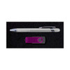A silver pen and a purple USB drive on a black background, part of the Alliance Gift Set.