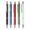 A set of five Columba pens in black, blue, red, green, and silver, featuring a shiny finish and a clip.