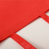 A red non-woven tote bag featuring sturdy handles and a textured surface, designed for various uses.