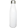 A drink bottle in a sleek white finish with a stainless steel cap and a smooth, curved design.