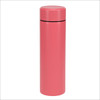 A drink bottle in a vibrant pink colour, featuring a smooth, minimalist design and a lid on top.