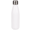 A drink bottle in white with a stainless steel lid and a sleek, modern design.