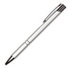 Auzon Pen in silver metal with a chrome clip and detailing, featuring a logo on the body.
