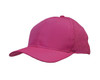 A pink cap made from ripstop twill with triangle perforations and a solid front panel.