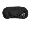 An eye mask featuring a sleek black design with a green logo that reads "zija."