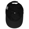 A black Falcon Flex Cap featuring a curved brim and an adjustable strap, with an inner label and branding.