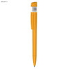 An orange pen with a USB drive integrated into the cap. It features a logo on the body.