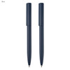 A navy blue metal pen gift set featuring two sleek pens, each with a stylish design and a logo.