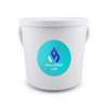 A white bucket featuring a large turquoise and blue circular logo with the text "SkillQuest Lab."