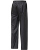 Lightweight nylon rain pants in black, featuring an elastic waistband and a simple design. Includes a visible logo.