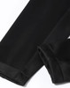 A black sustainable softshell corporate jacket featuring sleek, smooth fabric and a stylish design.