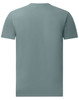 A men's premium cotton short-sleeve tee shirt in a muted blue-green colour, featuring a logo.
