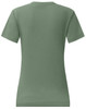 A ladies' premium cotton short sleeve tee shirt in olive green, featuring a simple design and a logo.