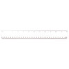 A 30cm clear plastic ruler with metric measurement markings and a branding logo.