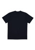 A plain black men's short sleeve tee with a relaxed fit, featuring a branding logo on the back.
