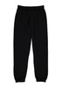 Women’s track pants in black featuring an elastic waistband and cuffs, with a drawstring and branding.