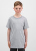 A grey short sleeve tee designed for kids, featuring a simple style with no visible logos.