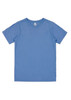 A short sleeve T-shirt in a light blue colour, featuring a plain design and a small logo.