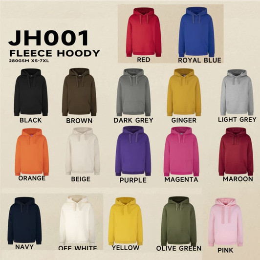 A selection of Arctic hoodies in various colours, including red, royal blue, black, brown, and more. Each hoodie has a logo.