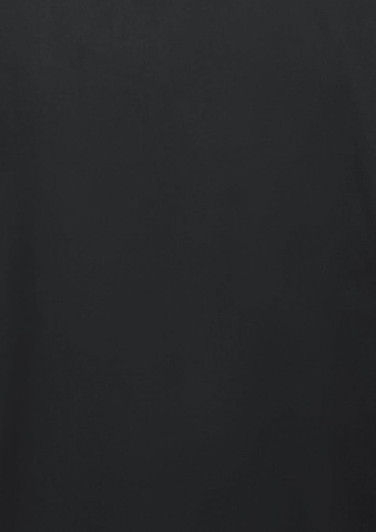 A black short sleeve shirt with a simple design and a logo on it.
