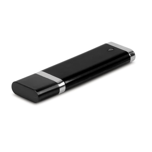 A sleek black Quadra 4GB Flash Drive with silver accents.