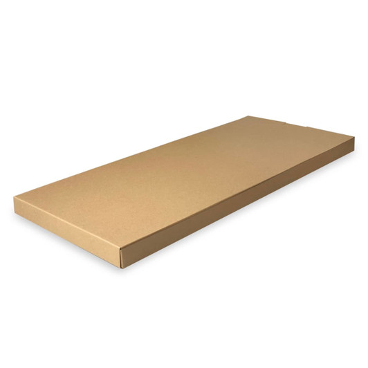 A rectangular brown cardboard box with a flat design, suitable for packaging items.