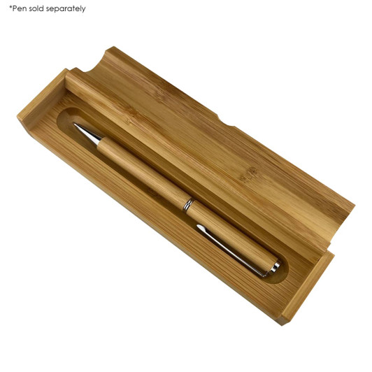 A bamboo gift box for a single pen, featuring a natural finish and fitted interior. The pen is sold separately.