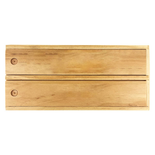 A wooden play set featuring two rectangular pieces with smooth surfaces and rounded edges.